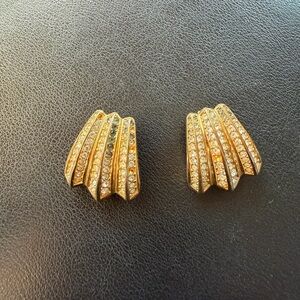 Dior Gold and Silver Crystal Earrings